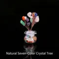 Arbre à argent en pierre précieuse de cristal naturel avec des pierres colorées. - Environ 7 cm de hauteur / Pierre Multicolore Naturelle