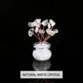 Arbre à argent en cristal blanc naturel décoration de bureau ornement de pierre de cristal. - Environ 7 cm de hauteur / Cristal blanc naturel