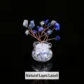 Exquis Arbre De Rénumération En Cristal De Lapis-Lazuli Naturel Avec Vase En Verre - Environ 7 cm de hauteur / Lapis-lazuli naturel