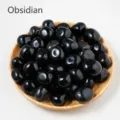 Natural obsidian tumbled stones polished crystal chips for fish tank vase filler decor - Obsidian / 1.5-2cm/100g
