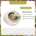 Scented candle tin with natural crystals and dried flowers, English Pear Freesia fragrance for home. - Gold Can Peach Stone - Freesia