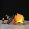 Lámpara de sal de cristal difusor de aroma luz nocturna con base de madera LED y aceite. - Neón Colorido-3