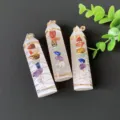 Natural crystal stone chakra pillar wire wrapped quartz hexagonal healing wand decor. - Plaster