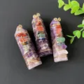 Natural crystal chip stone hexagonal column wire wrapped pendant chakra healing crystal decor - Dreamy Amethyst