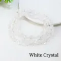 Perles de cristaux blancs en morceaux semi-finis bracelet DIY accessoires de bijoux - Env. 5-8mm/Env. 80cm / Quartz Clair Premium