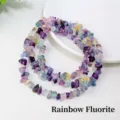 Pierres naturelles de fluorite colorée perles en vrac cristal bricolage bracelet fabrication. - Env. 5-8mm/Env. 80cm / Fluorite Colorée
