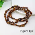 Bracelet de pierres de oeil de tigre naturelles perles de cristal semi-finies DIY - Env. 5-8mm/Env. 80cm / Œil de tigre