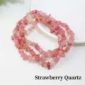 Perles de bracelet en cristal de quartz fraise naturel pour accessoires de bijoux DIY. - Env. 5-8mm/Env. 80cm / Quartz Fraise