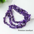 Brins de perles de copeaux d'améthyste naturelle pierres précieuses en vrac pour bijoux DIY - Env. 5-8mm/Env. 80cm / Améthyste Premium