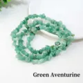 Perles en cristal d aventurine verte naturelle perles percees irregulieres en vrac DIY. - Env. 5-8mm/Env. 80cm / Aventurine Verte