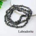 Perles de copeaux de pierre précieuse de labradorite naturelle semi-finies pour bijoux DIY - Env. 5-8mm/Env. 80cm / Labradorite