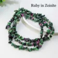 Perles en vrac de pierres précieuses de zoisite rubis naturel bracelet DIY fabrication - Env. 5-8mm/Env. 80cm / Ruby Zoisite