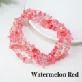 Perles de cristaux naturels en vrac rouge pasteque semi-finies bracelet accessoires - Env. 5-8mm/Env. 80cm / Rouge pastèque