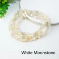 Bracelet en copeaux de cristal naturel perles en vrac irrégulières accessoire de bijoux DIY - Env. 5-8mm/Env. 80cm / Pierres de lune blanches