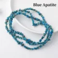 Perles en vrac semi-finies en gravier de cristal d'apatite bleue naturelle pour bijoux DIY - Env. 5-8mm/Env. 80cm / Apatite Bleue (3-5mm)