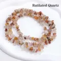 Perles en vrac de copeaux de cristal de quartz rutile naturel pour la fabrication de bijoux. - Env. 5-8mm/Env. 80cm / Quartz Rutile