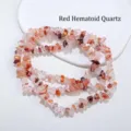 Bracelet de Chips en Cristal Naturel DIY Perles Irrégulières Semi-Fini Bijoux - Env. 5-8mm/Env. 80cm / Fleur de Colle Rouge