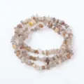 Perles de cristaux naturels irrégulières en vrac pour la fabrication de bijoux bracelet DIY - Env. 5-8mm/Env. 80cm / Pierre de Soleil Grise