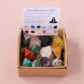 Pierres brutes de cristal naturel set de guérison chakra boîte cadeau pour le yoga - Ensemble de 12 Types de Pierres Brutes