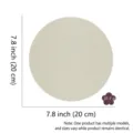 Diagrama de dimensiones de la rodaja de madera redonda con diámetro y peso indicados. - Redondo 20cm