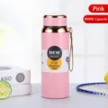 Tragbare Outdoor Sport-Flasche für unterwegs, 800ml Edelstahl Isolierflasche Detailansicht. - 800ml / Rosa
