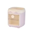Cute cartoon pig desk pen holder and multi-grid stationery storage box with transparent door. - Light Pink Pig Pen Holder