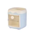 Cute cartoon pig desk organizer pen holder with drawers and transparent door for students. - Light Blue Pig Pen Holder