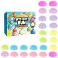 Calendrier de l'Avent Mystere Bun 24 Jours Jouet Squishy Set Boite Cristal Coloree Anti-Stress - GJ873-004