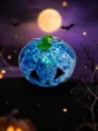 Halloween blaue Glitzer Kürbis Quetschspielzeug Anti Stress Sensorik Spielzeug Geschenk - OPP-Beutel / Blau