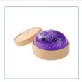 Joli jouet anti-stress en forme de petit pain violet pailleté avec mini cuiseur vapeur, idéal. - Violet Pailleté