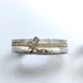 Multi-layer leather rhinestone bracelet with infinity charm and metal beads for women - White