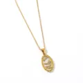 Stainless steel 18k gold plated tarot card moon pendant necklace for women fashion jewelry - Gold Crescent Moon and Star Necklace