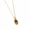 Stainless steel tarot card necklace with 18k gold plated oval pendant for women chic. - Gold Knight