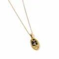 Collier pendentif carte tarot acier inoxydable doré, élégant bijou ovale plaqué or 18k. - Coupe Or