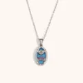 Collier pendentif carte de tarot en acier inoxydable, bijoux chaîne argent femme. - Soleil-Argent