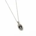 Collier tarot en acier inoxydable, pendentif ovale argenté pour femme, bijou tendance. - Collier Planète Étoile Argent