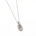 Collier pendentif ovale tarot en acier inoxydable pour femme, bijou de chaîne argenté tendance. - Roue Argent