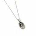 Collier pendentif carte de tarot en acier inoxydable pour femmes, design ovale, bijoux etanches. - Coupe Argent