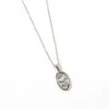 Collier pendentif tarot lune ovale en acier inoxydable argenté pour femme, bijou minimaliste élégant. - Collier Lune et Étoile Argent