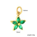 Estilo de Flor de Cinco Pétalos con Piedra Verde (PA10760JG)