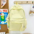 Korean style yellow plaid backpack for women student casual large capacity school bag daily use - Single Bag / Yellow