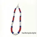 Collar de cuentas Shamballa strass 10mm de arcilla polimérica multicolor joyería elegante - 10MM 5 Filas Blanco, Azul Real y Rojo