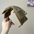 Rétro velours grand nœud pince à cheveux élégant accessoire de coiffure vintage femmes - Serre-tête Grand Nœud Peigne à Dents / Vert