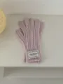 Cable knit winter gloves for women, warm cozy fleece lined touch screen gloves accessory. - One Size / Pink