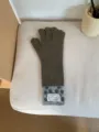 Gants longs en tricot pour femmes d'hiver chauds décontractés à pois gants à doigts séparés - Café