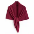 Burgundy knitted triangular shawl winter warm scarf elegant solid color cape for women - Burgundy Red / 70x160cm