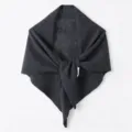 Dark grey wool triangular scarf, cozy winter shawl and warm fashion accessory for women. - Dark Gray / 70x160cm
