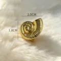 Anello conchiglia in acciaio inossidabile dorato stile spiaggia mare dettaglio. - Stile 6 (Forma a Conchiglia)