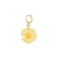 Mini yellow daisy flower pendant detail, cute enamel floral DIY accessory charm key chain. - Yellow