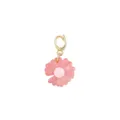 Mini pink daisy flower charm pendant with gold lobster clasp, sweet DIY jewelry accessory. - Pink